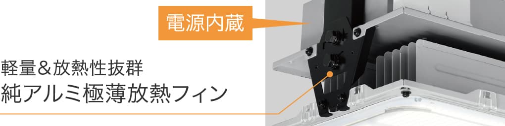 電源内蔵　軽量＆放熱性抜群　準アルミ極薄放熱フィン